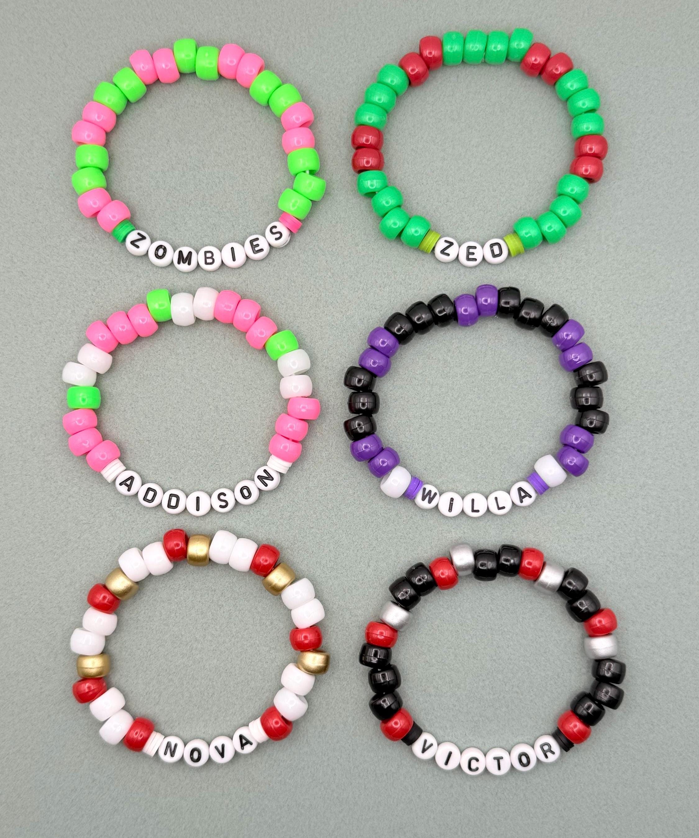 Zombies inspired handmade friendship beaded bracelets - Zed Addison Bree Willa Eliza Nova Victor Vampire Daywalker Werewolf Alien Kandi