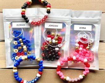 DIY Friendship Bracelet Kit - Make your own bracelets - inspired by Sonic and Shadow - Personalized - birthday party favors - Amy Rose