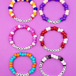 Handmade Beaded Friendship Bracelet - Phineas and Ferb Inspired