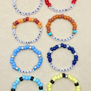 Handmade Beaded Friendship Bracelet - Cars Movie Inspired