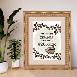 Instant Download afdrukbare kaarten bruiloft borden - koffie thema brunch dan huwelijk teken op vrijgezellenfeest digitale producten - digitale download