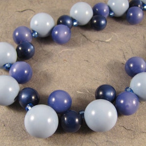 Blue Vintage Lucite Bubbles Necklace