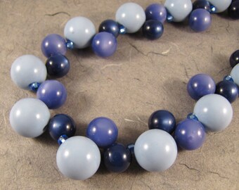 Blue Vintage Lucite Bubbles Necklace