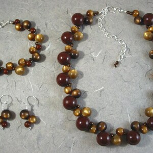 Bronze Vintage Lucite Bubbles Necklace image 4