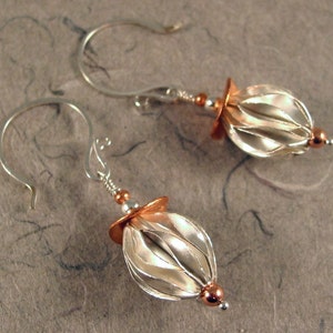 Thai Silver and Copper Earrings image 1