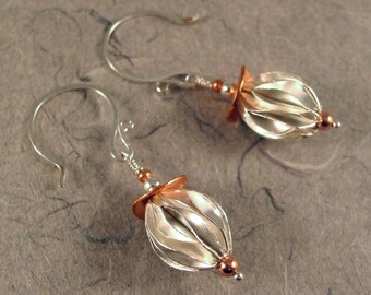 Thai Silver and Copper Earrings