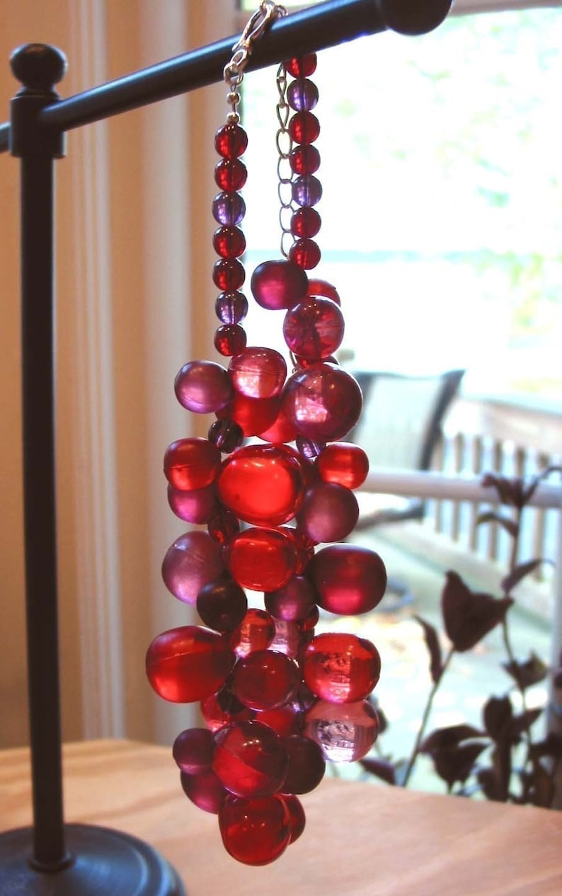 Red and Purple Grapes Necklace image 5