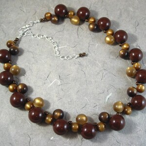 Bronze Vintage Lucite Bubbles Necklace image 3