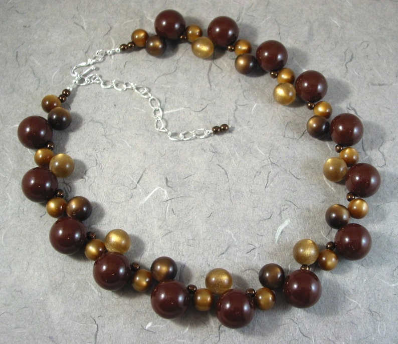 Bronze Vintage Lucite Bubbles Necklace image 3