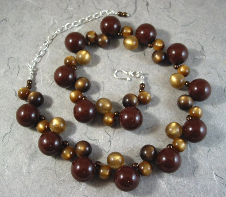 Bronze Vintage Lucite Bubbles Necklace image 2