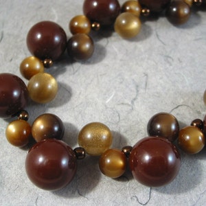 Bronze Vintage Lucite Bubbles Necklace image 1