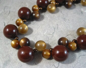 Bronze Vintage Lucite Bubbles Necklace