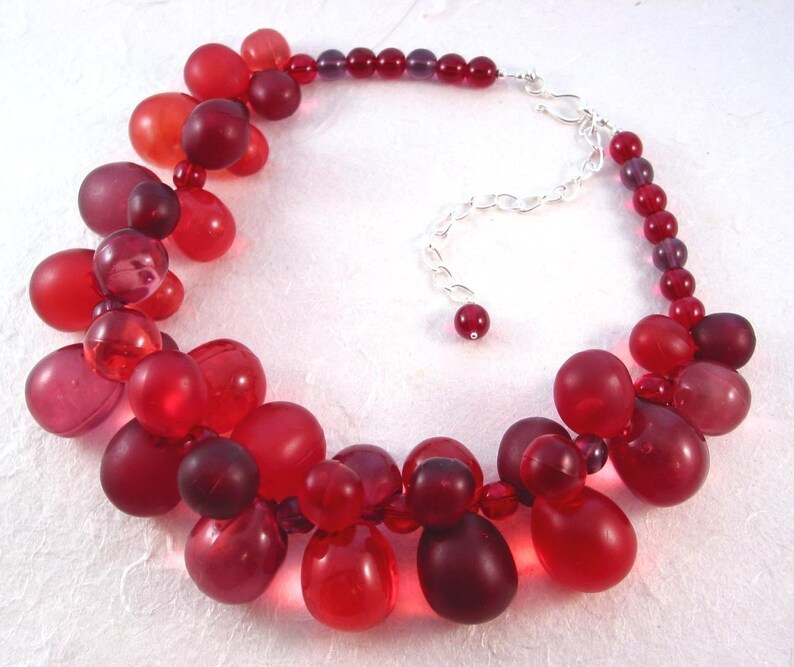 Red and Purple Grapes Necklace image 4