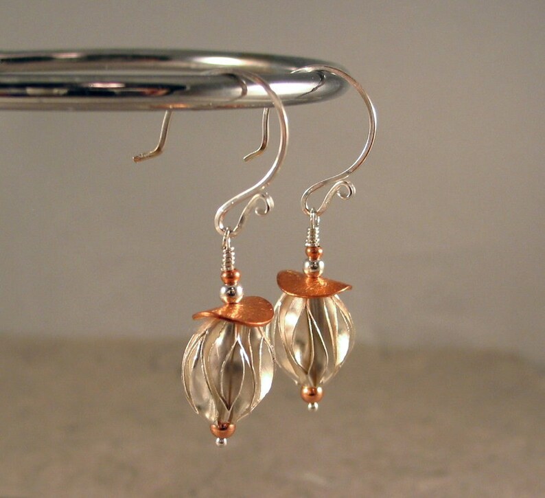 Thai Silver and Copper Earrings image 2