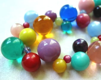 Rainbow Vintage Lucite Bubbles Necklace