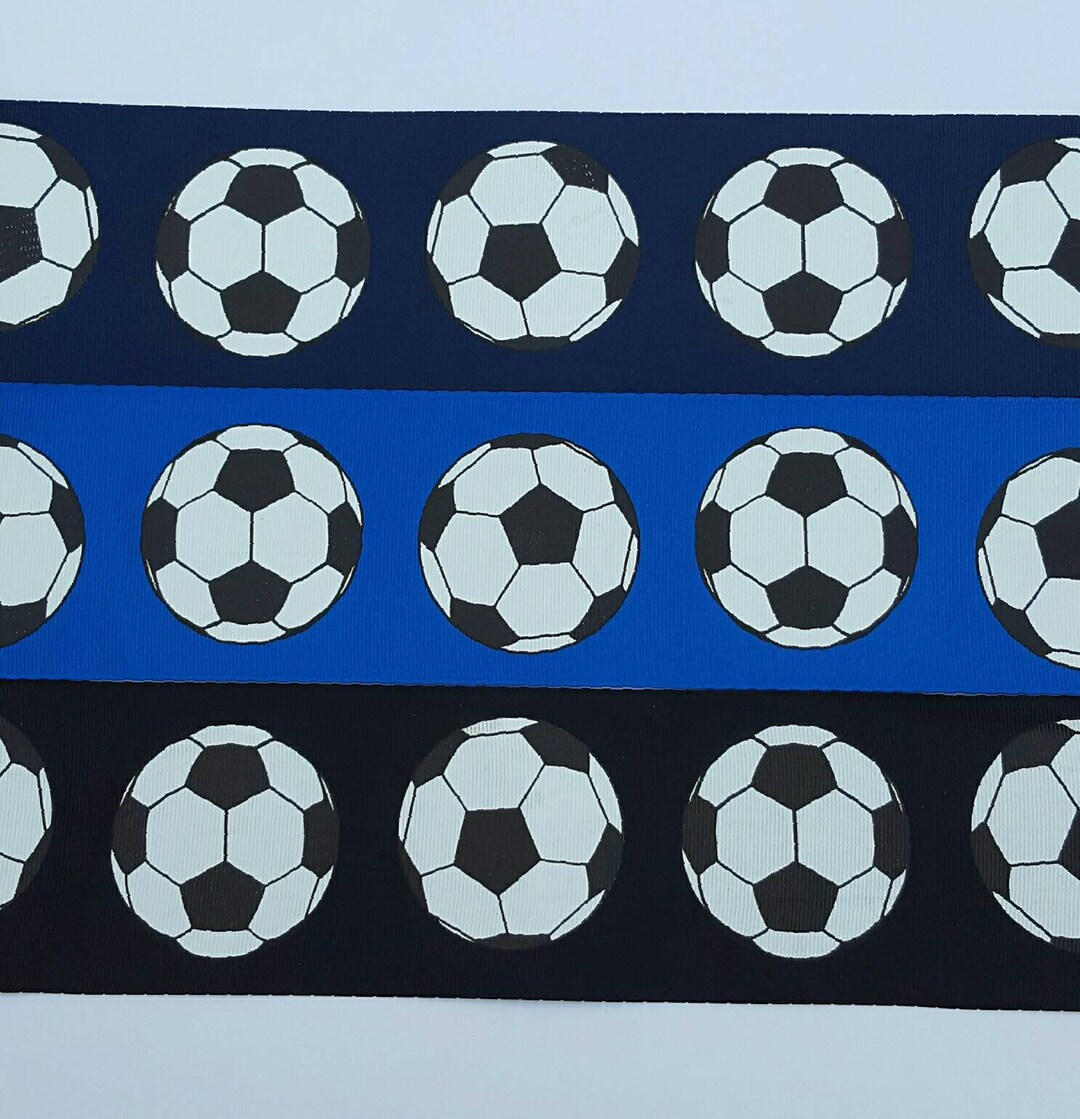 Soccerball Ribbon 3 Ribbon 3 Inch Ribbon by the Yard Etsy