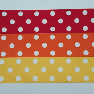Cheer Ribbon 3" Ribbon 3 inch Ribbon by the Yard Grosgrain Ribbon 1 yd Ribbon Back to School Ribbon Team Uniform Ribbon Polka Dot Ribbon