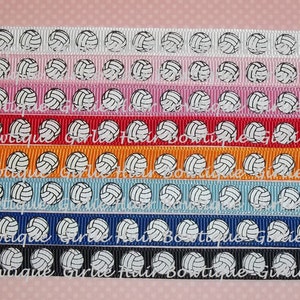 3/8" Volleyball Ribbon Volley Ball Ribbon Grosgrain Ribbon 1 yd Ribbon by the Yard Team Ribbon Sports Ribbon Uniform Ribbon School Ribbon