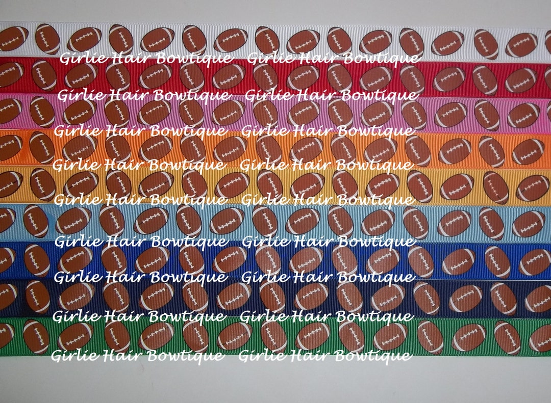7/8 Football Ribbon Sports Grosgrain Ribbon 1 Yd Ribbon by the Yard
