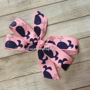 Pink Blue Whale Bow 