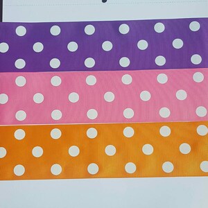3" Cheer Ribbon 3" Ribbon 3 inch Ribbon by the Yard Grosgrain Ribbon 1 yd Ribbon Back to School Ribbon Team Uniform Ribbon Polka Dot Ribbon