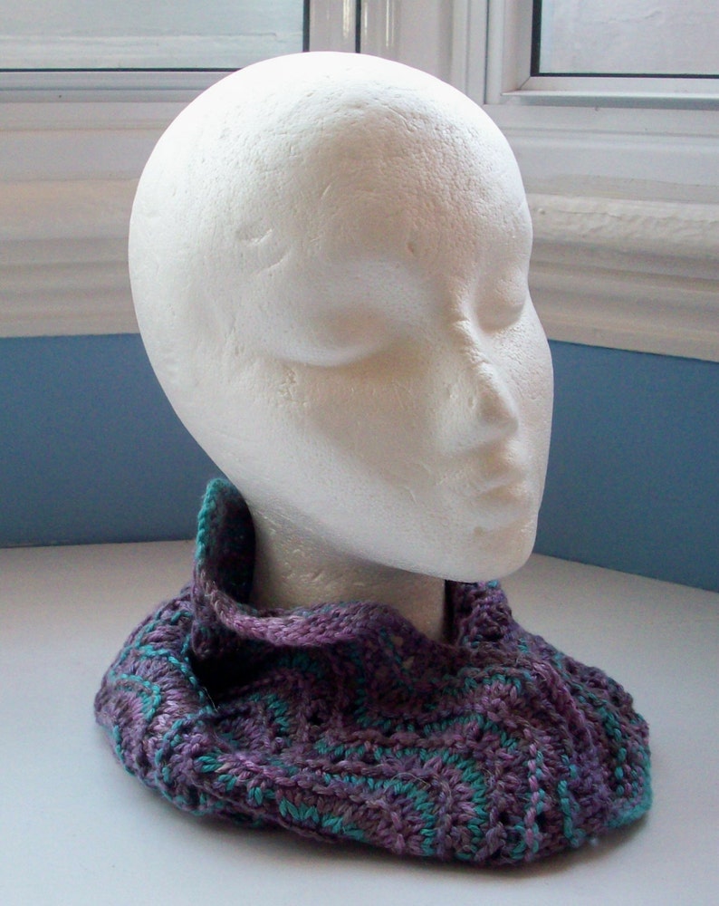 Knitted neck warmer cosy cowl warm collar shades of purple Etsy