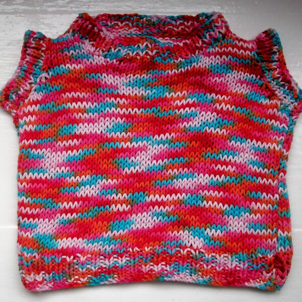 Baby toddler vegan soft knit cotton tank top vest slipover red orange turquoise