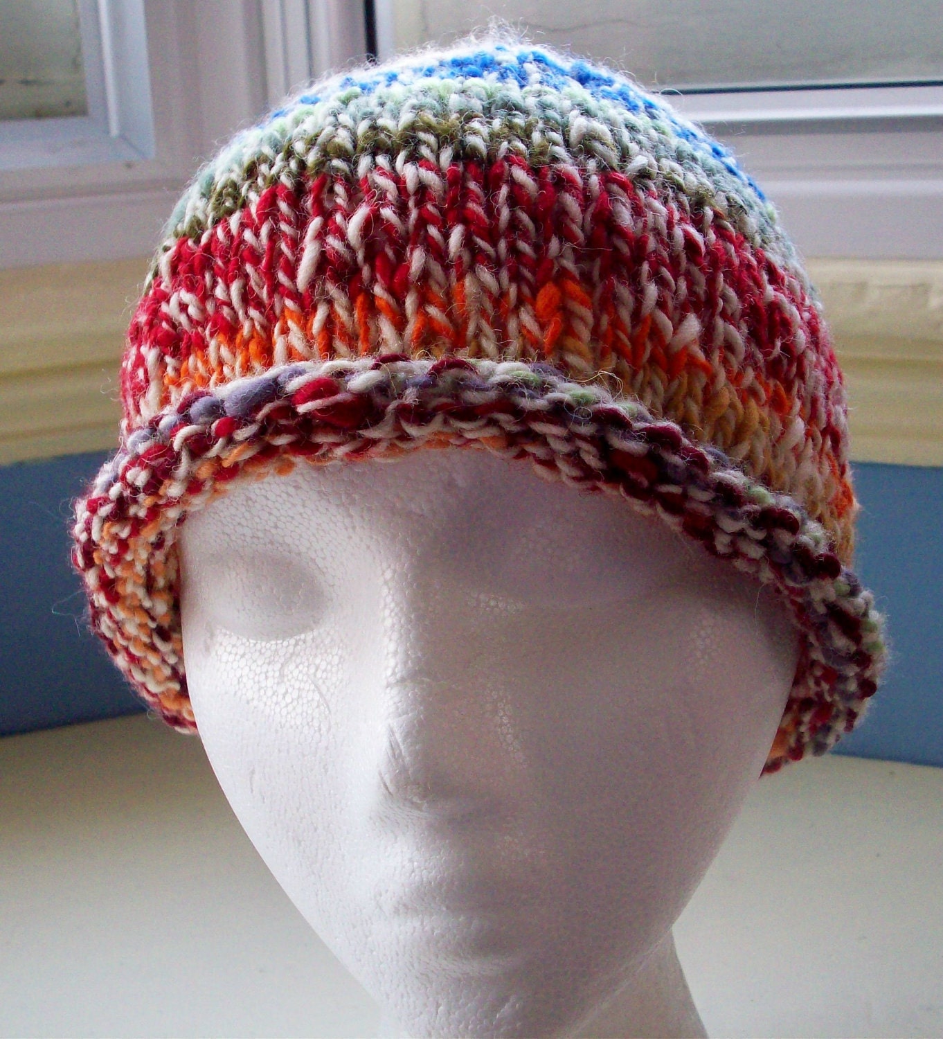 Beanie Hat Handspun Unisex Wool Silk Hand Knitted Classic - Etsy