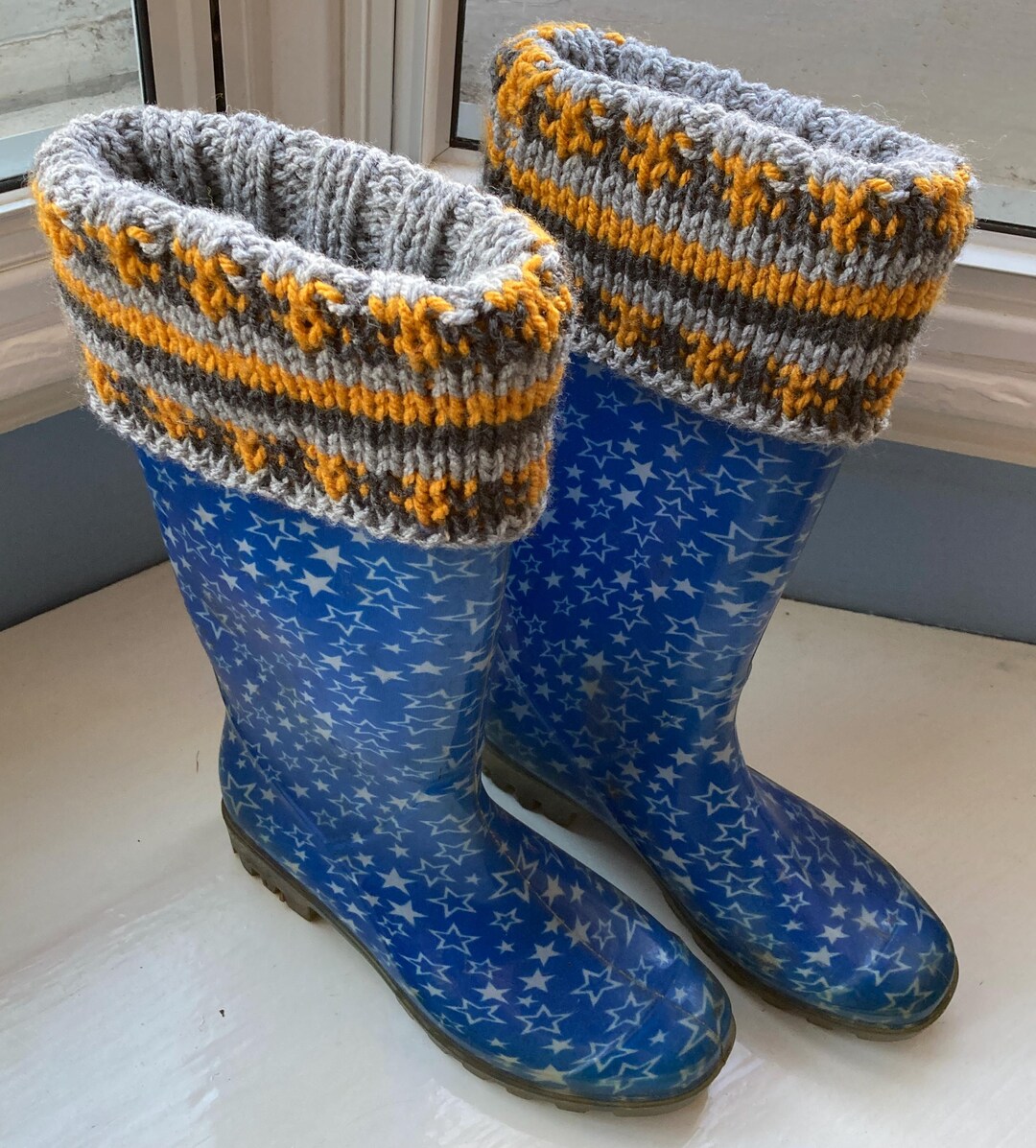 Hand Knit Boot Toppers, Ankle Boot Cuffs, Vegan Yarn, Fair Isle Style ...