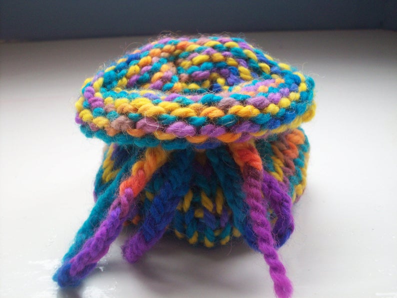 rune purse storage pouch small drawstring bag D/&D RPG coin pouch Hand knitted dice bag