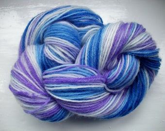 Sockenwolle, violett-blau, 100g Sockenwolle, handgefärbt