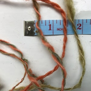 Handspun yarn rustic spun, chunky, plied, rusty ginger, olive greens image 10