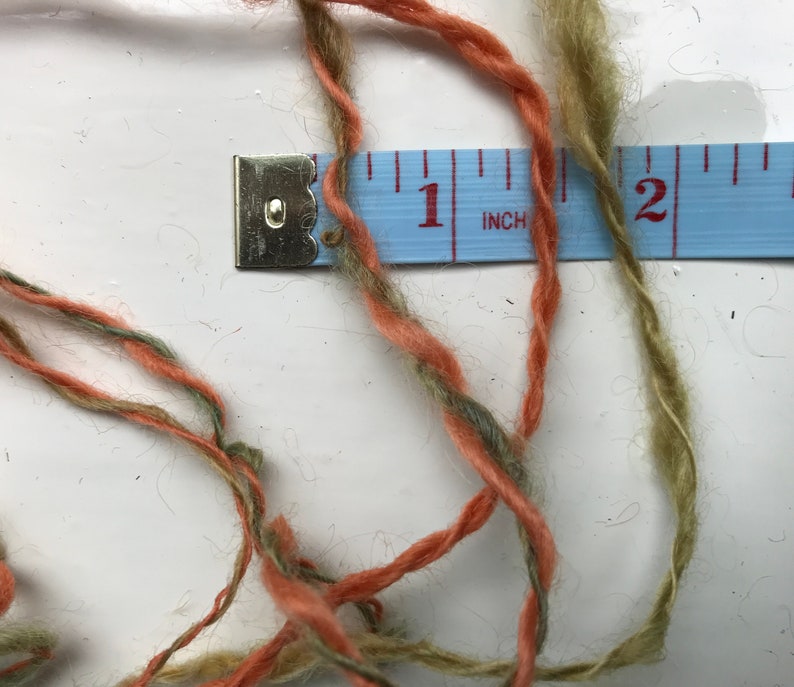 Handspun yarn rustic spun, chunky, plied, rusty ginger, olive greens image 10