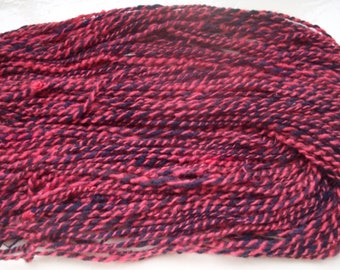 Handspun merino yarn - fun bullion spun pink dark navy