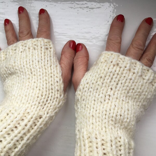 Vegan hand warmers, fingerless gloves, wool free, warm,  by SpinningStreak