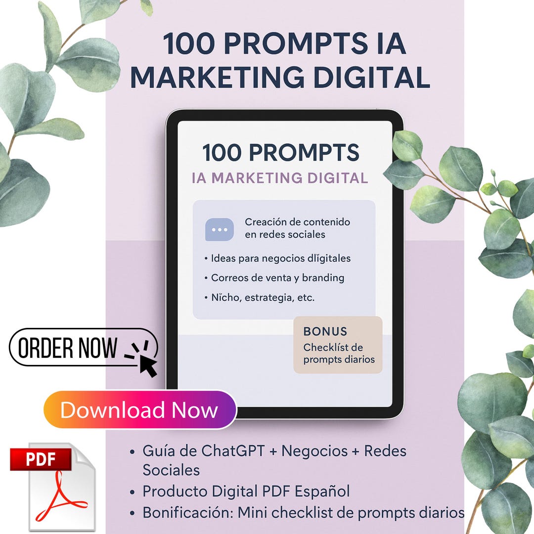100 Prompts IA Marketing Digital | Guía De Chatgpt + Negocios + Redes ...