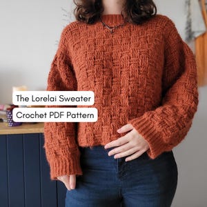 Lorelai Pullover Häkelanleitung | Flechtmuster, Maßanfertigung (PDF Download)