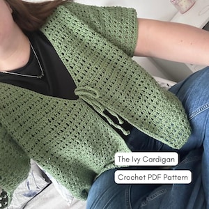 The Ivy Cardigan Crochet Pattern | Beginner Textured Tie-Front Vest (PDF Download)