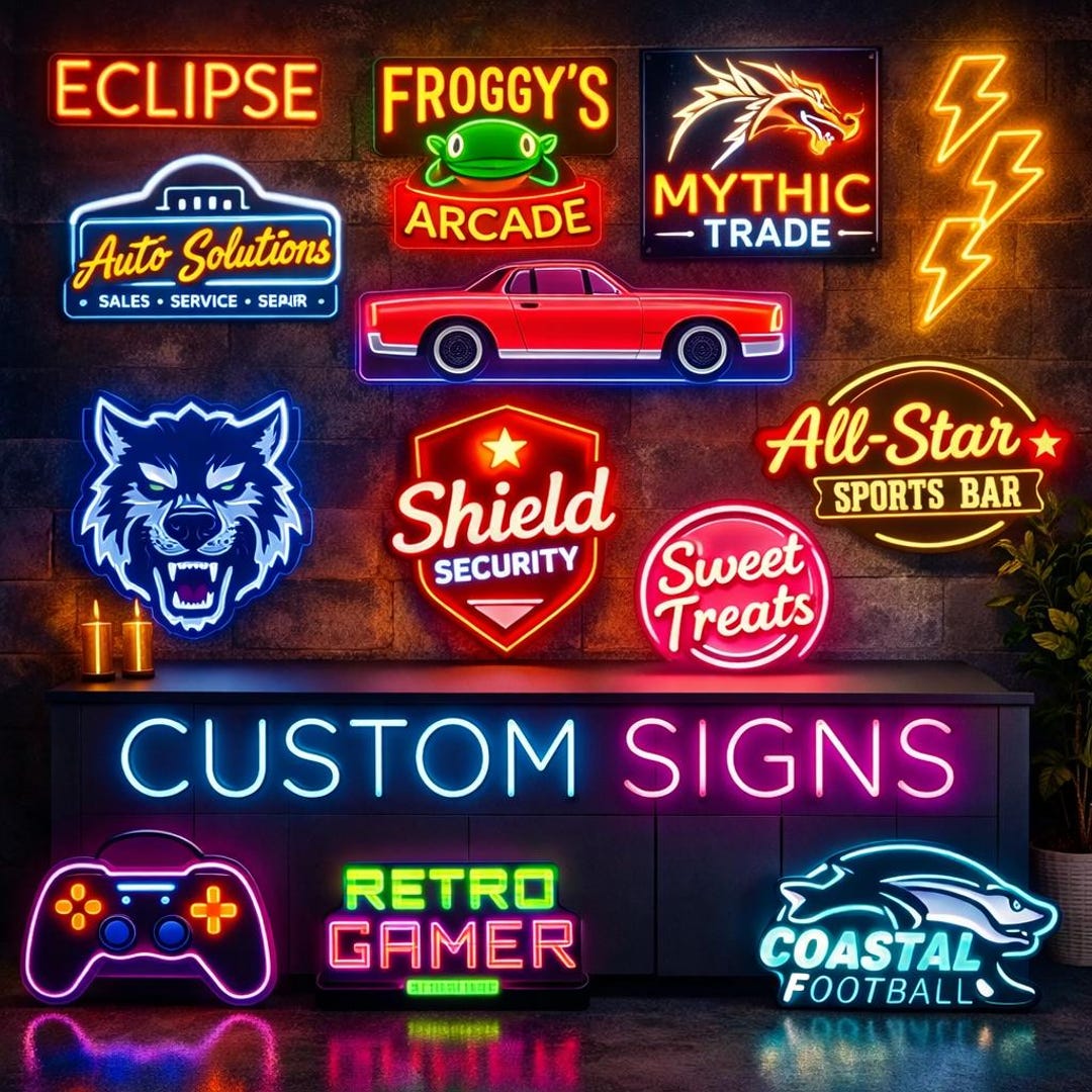 Johnny Signs Custom Neon Sign Logo | Custom LED Business Sign | UV Printing Acrylic ...
