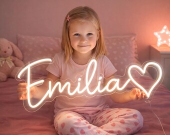 Personalized LED Neon Sign, Custom Name Neon Sign, Handmade Neon Sign, Kids Room Decor Aesthetic Neon Light, Bedroom Neon Sign, Gift For Her