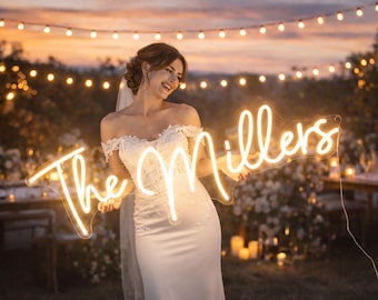 Custom Wedding Neon Sign | Personalized Last Name Neon Light | Custom LED Sign | Aesthetic Neon Sign | Personalized Gifts