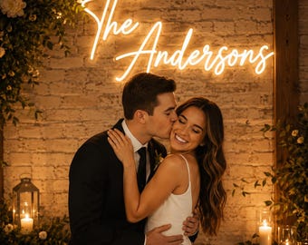 Wedding Neon Sign | Custom Neon Sign | Personalized Sign | Mr and Mrs Sign | Wedding Decor | Wedding Backdrop | Couple Name Sign