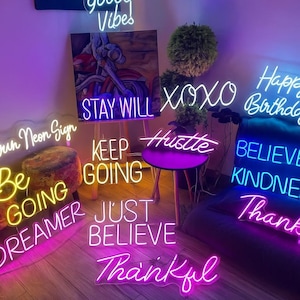 Letrero de neón personalizado / Letrero de neón / Letrero de neón hecho a mano / Letrero de neón para dormitorio / Letrero de neón LED / Decoración de habitación / Decoración de pared