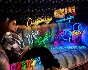 Custom Neon Sign - Personalized LED Neon Light for Business, Wedding, Home Decor, Bar, Logo, Name Sign, Custom Wall Art