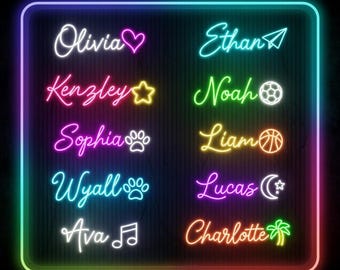 Custom Name Neon Sign For Kids, Kids Room Decor, Custom LED Sign Wall Decor, Personalized LED Sign, Gift For Her, Custom Neon Light