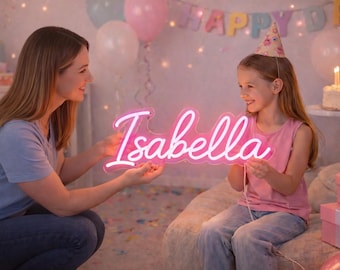 Custom Name Neon Sign for Kids Room Decor, Personalized Neon Light with Heart, Custom LED Sign for Birthday Gift, Custom Name Neon Sign
