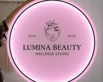 Custom Acrylic Backlit Sign | LED Business Logo Sign | Personalized Store Sign | Salon Bar Cafe Neon Style Sign | Custom LED Acrylic Sign