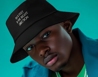 I’m 6Ft in the Right Direction Bucket Hat, Funny Statement Summer Hat, Unisex Streetwear Fashion Cap, Trendy Outdoor Headwear