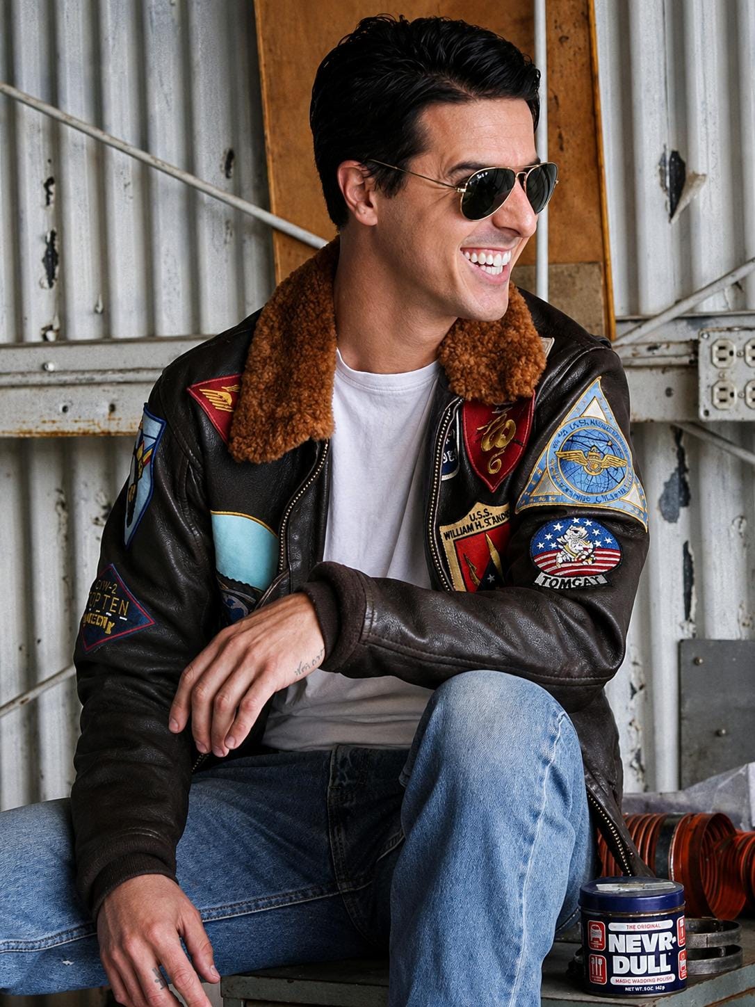 80s leather bomber - Etsy 日本