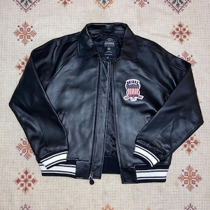 A Touch of Americana Veste en cuir Avirex vintage pour homme Clin d'oeil authentique à l'héritage américain en cuir pour homme Manteaux d'extérieur noirs Nouveau stock pour homme
